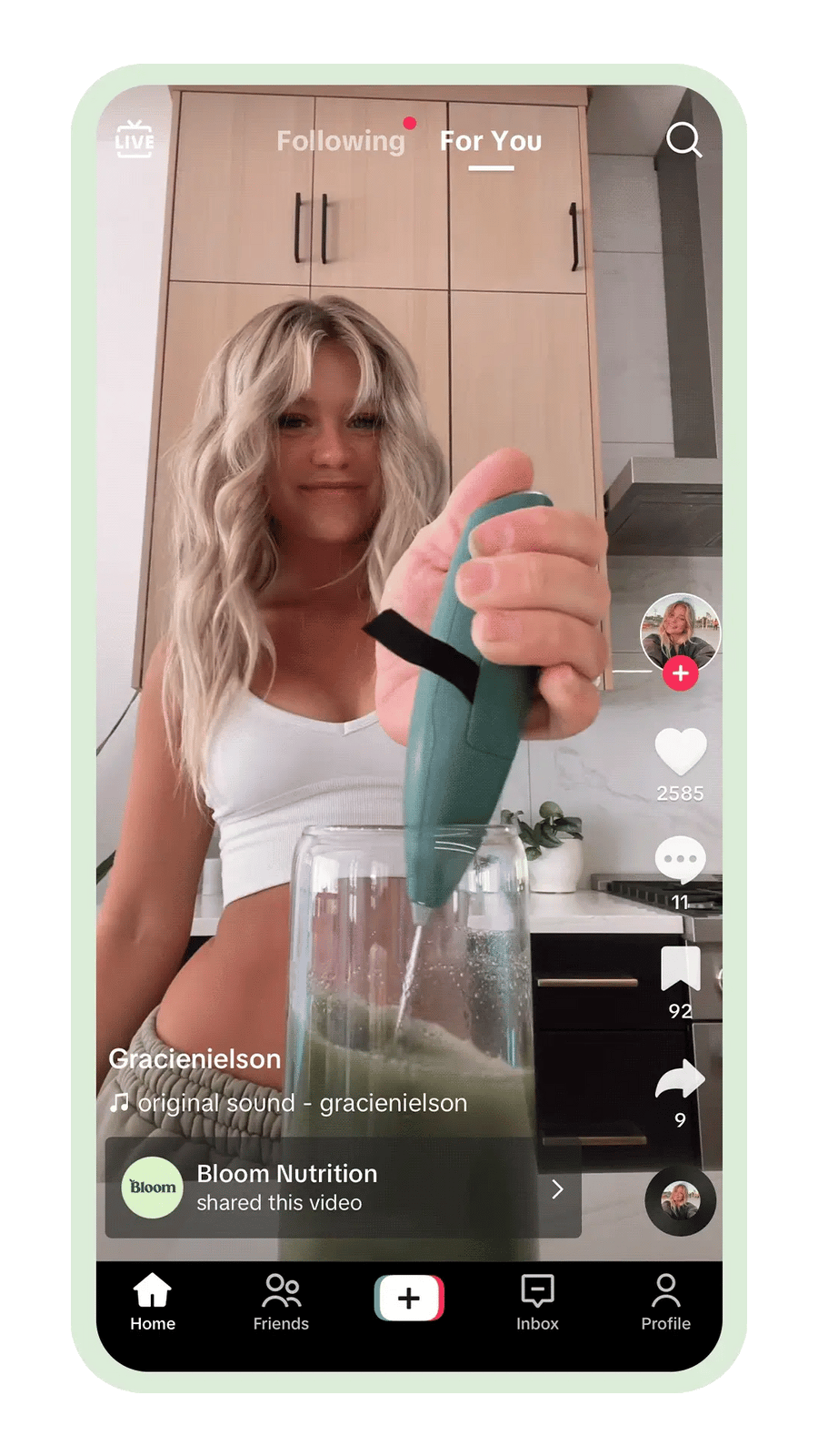 Video TikTok en teléfono